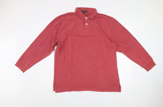 Mens UK Size L Racing Green Red Henley Sweatshirt