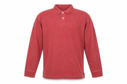Mens UK Size L Racing Green Red Henley Sweatshirt