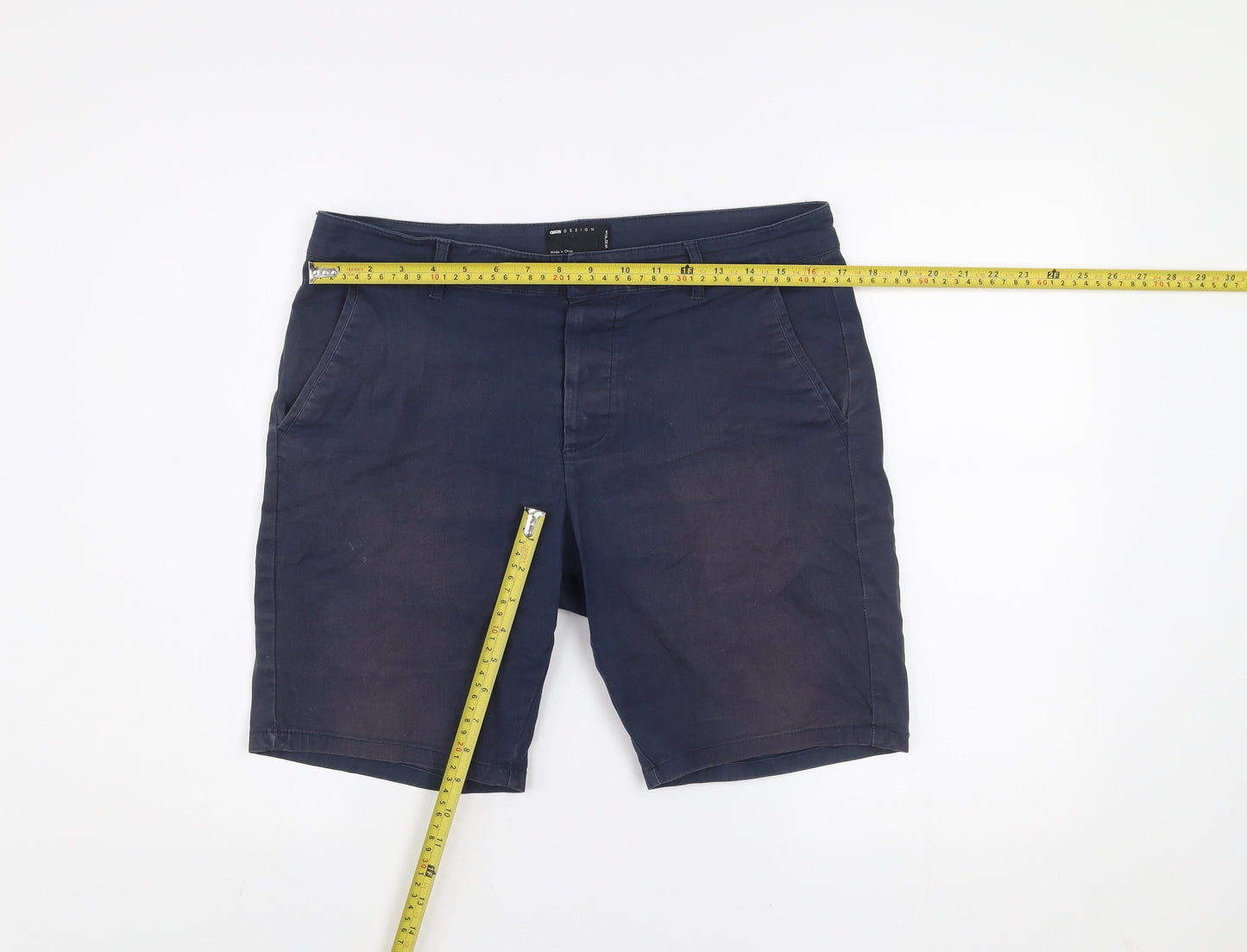 ASOS Design Men's Navy Chino Shorts Size 32 Regular Fit