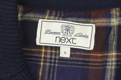 Next Men’s Blue Cotton Chunky Knit Collared Cardigan Size S