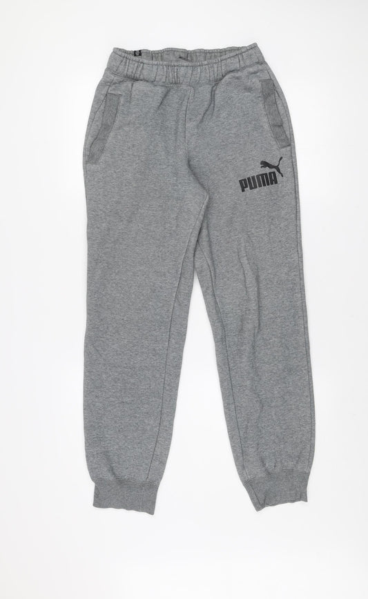 Puma Men's Grey Jogger Sweatpants S Regular Fit Comfort Activewear