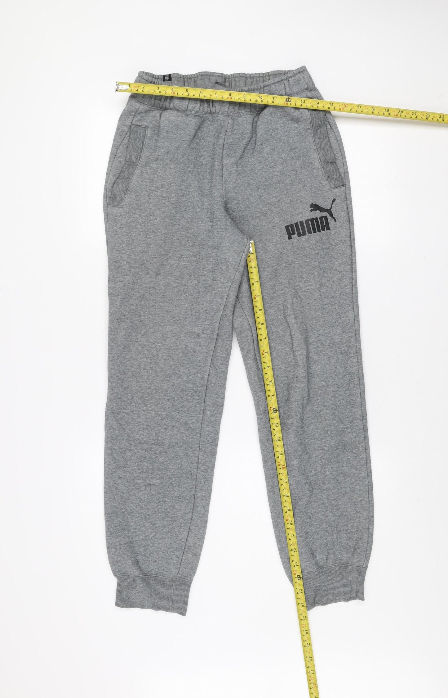 Puma Men's Grey Jogger Sweatpants S Regular Fit Comfort Activewear