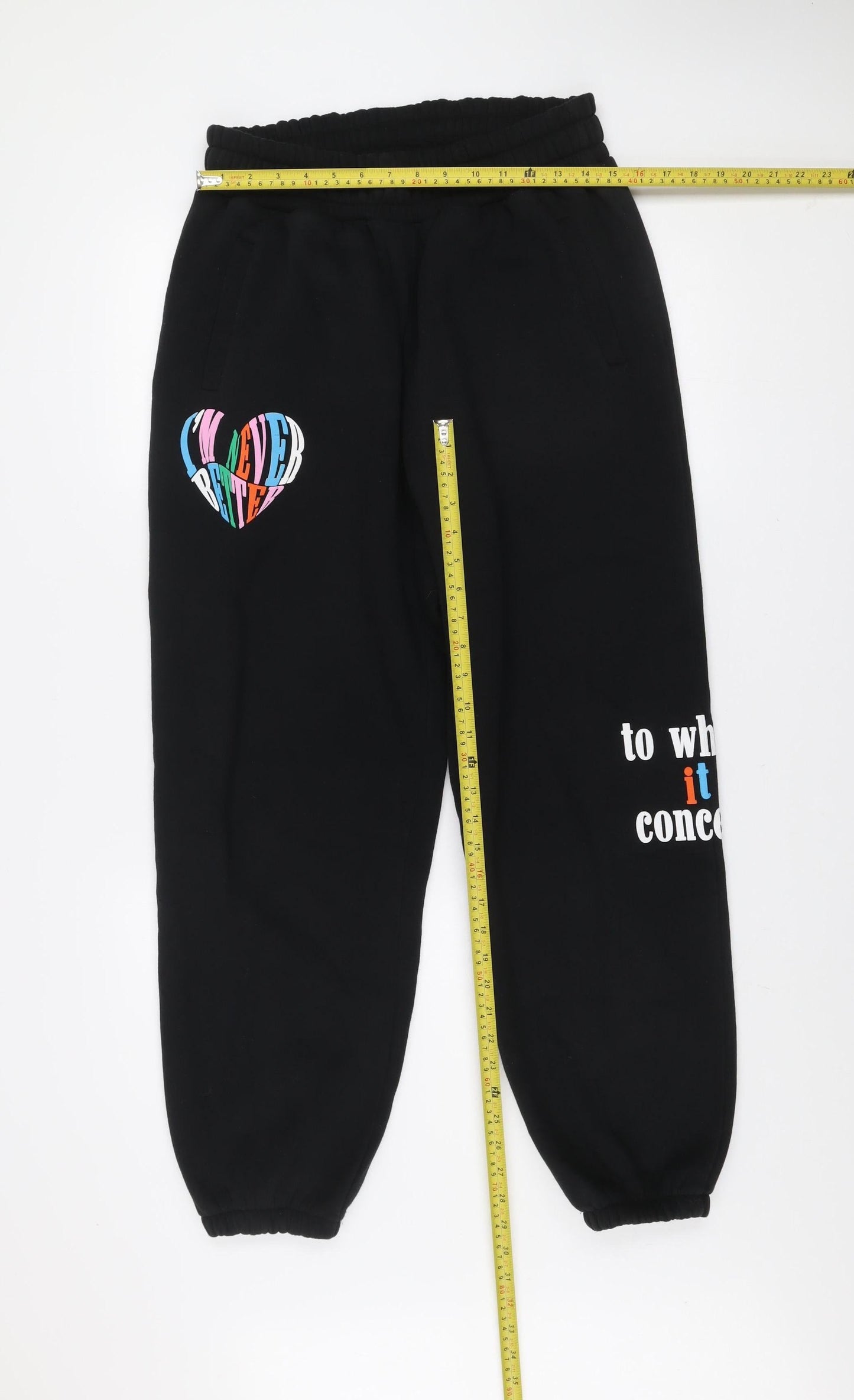Womens UK Size 12 Couture Relaxed Fit Jogger Black Trousers