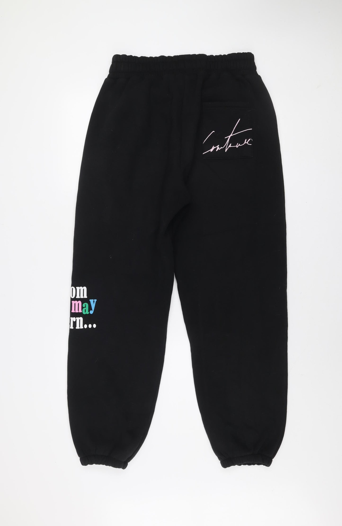 Womens UK Size 12 Couture Relaxed Fit Jogger Black Trousers