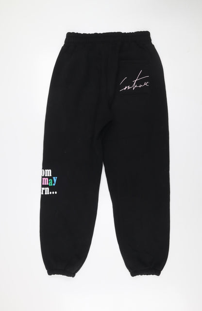Womens UK Size 12 Couture Relaxed Fit Jogger Black Trousers