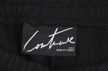 Womens UK Size 12 Couture Relaxed Fit Jogger Black Trousers