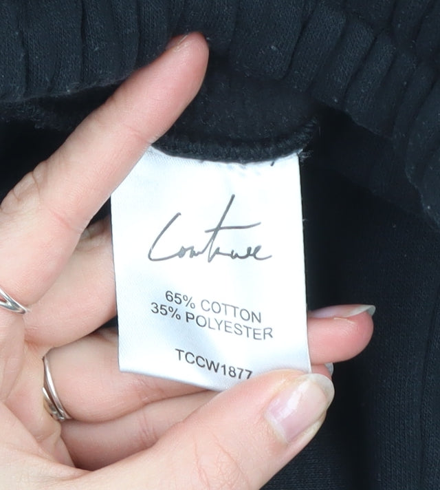 Womens UK Size 12 Couture Relaxed Fit Jogger Black Trousers