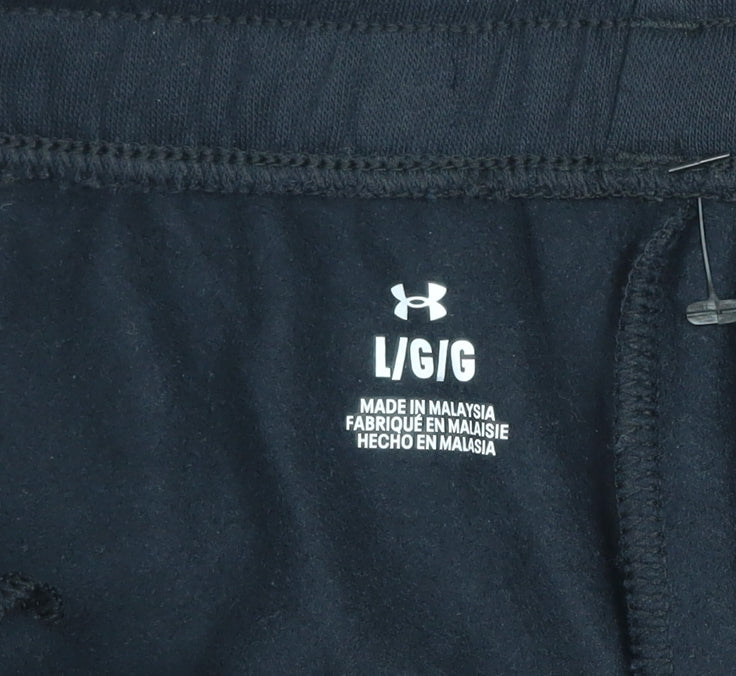 Under Armour Men’s Black Jogger Sweatpants L Cotton Blend Fleece Trousers