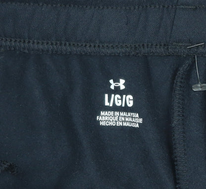 Under Armour Men’s Black Jogger Sweatpants L Cotton Blend Fleece Trousers