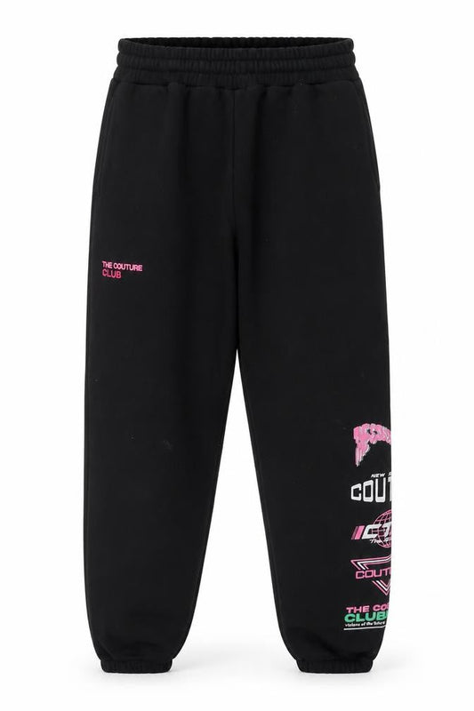 Womens UK Size 12 The Couture Club Regular Fit Jogger Black Trousers