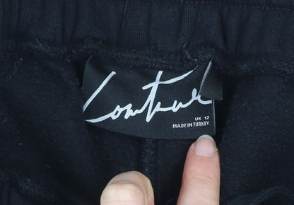Womens UK Size 12 The Couture Club Regular Fit Jogger Black Trousers