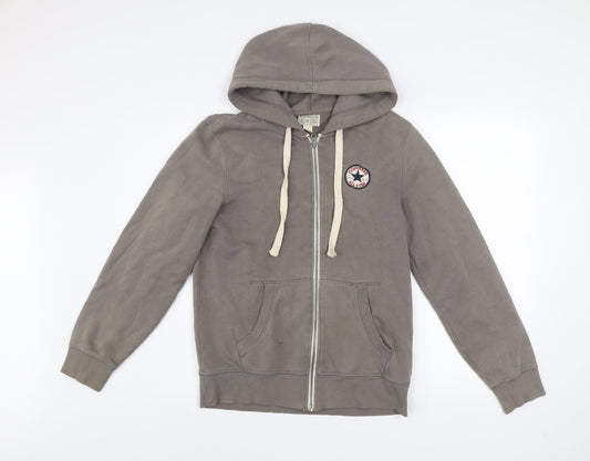 Converse Men's Grey Medium Full Zip Hoodie Jacket Cotton Blend