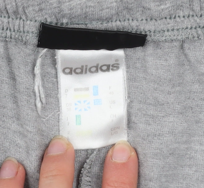 Adidas Mens Grey Athletic Shorts L Stretch Lightweight Activewear