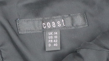 Coast Women’s Black Size 14 Fit & Flare Striped Knee Length Dress