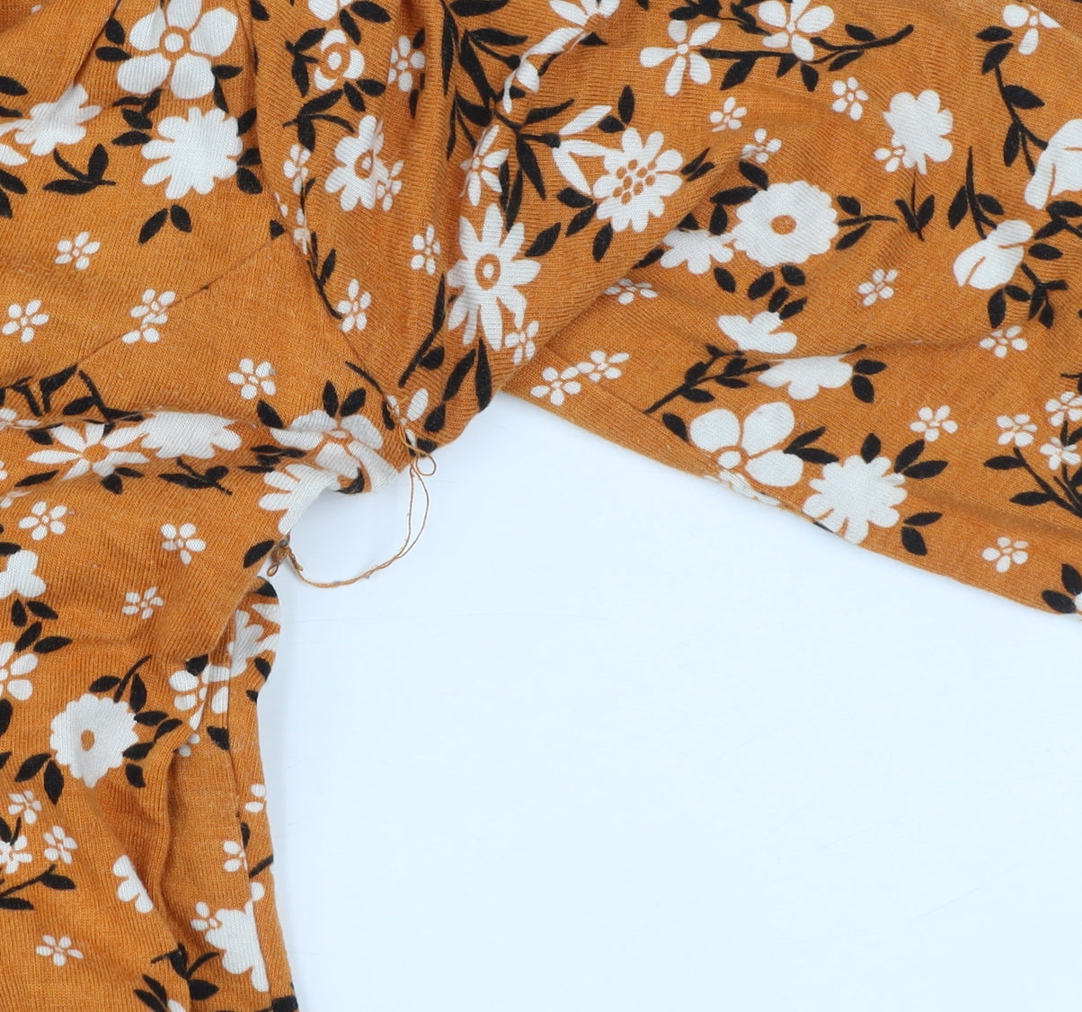 Miss Selfridge Women’s Orange Floral V-Neck Wrap Dress Size 8