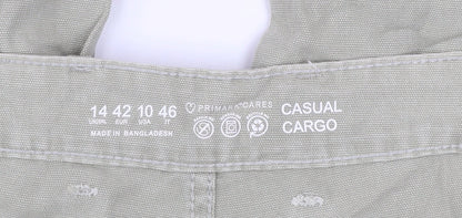 Primark Women’s Beige Cargo Trousers Size 14 Casual Cotton Pants