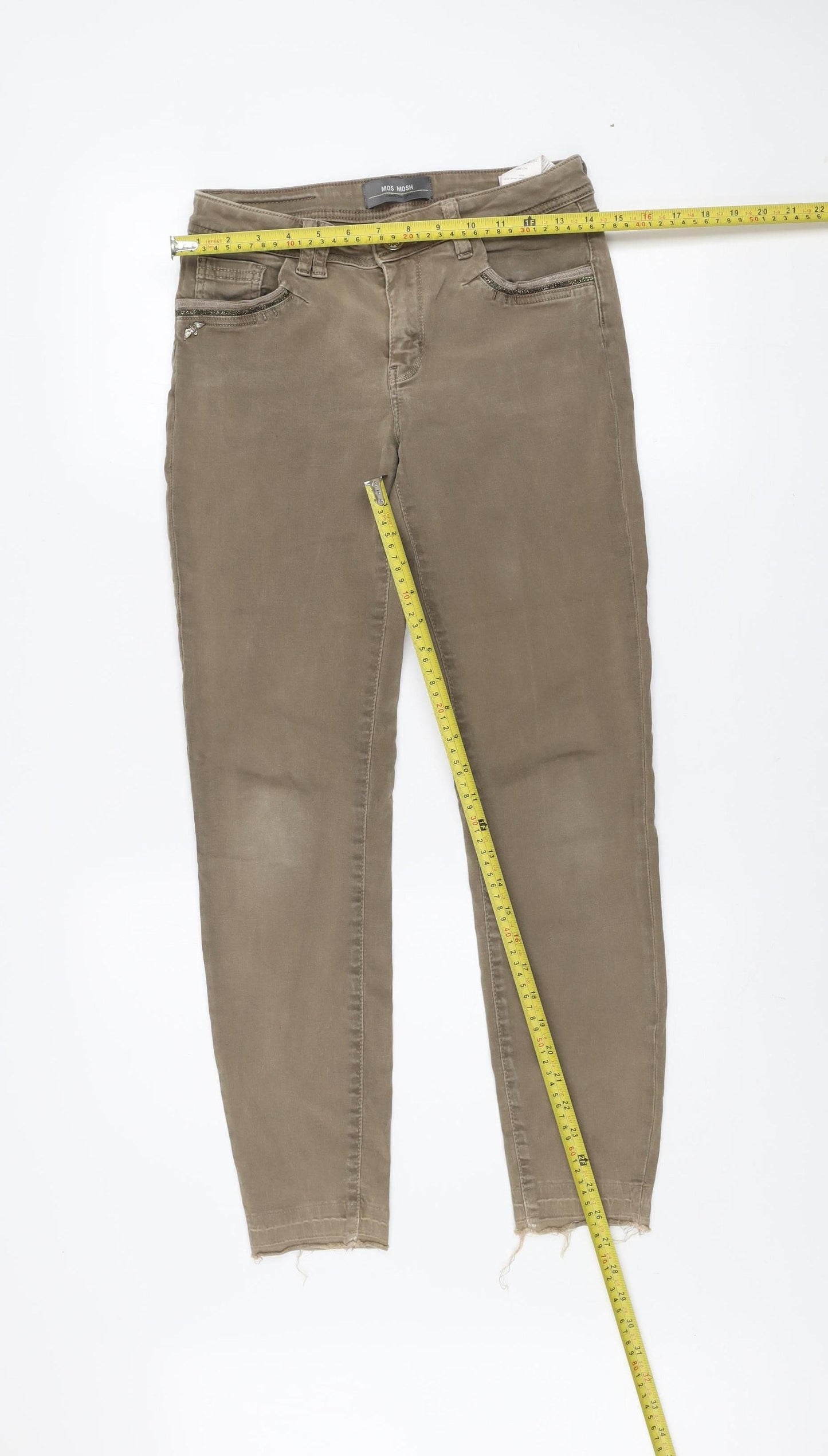 Womens UK Size 24 mos mosh Slim Fit Skinny Beige Jeans