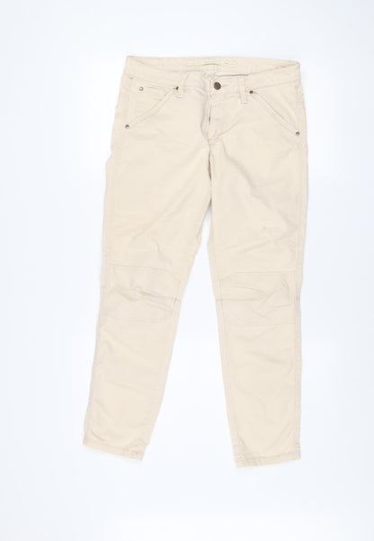 Womens UK Size 12 Part Two Regular Fit Cargo Beige Trousers