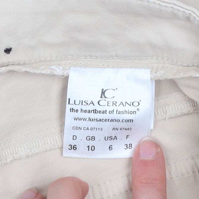 Womens UK Size 10 LUISA CERANO Slim Fit Chino Beige Trousers