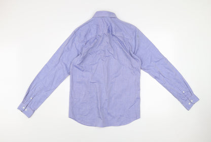 Jack & Jones Men’s Blue Slim Fit Long Sleeve Cotton Button-Up Shirt S
