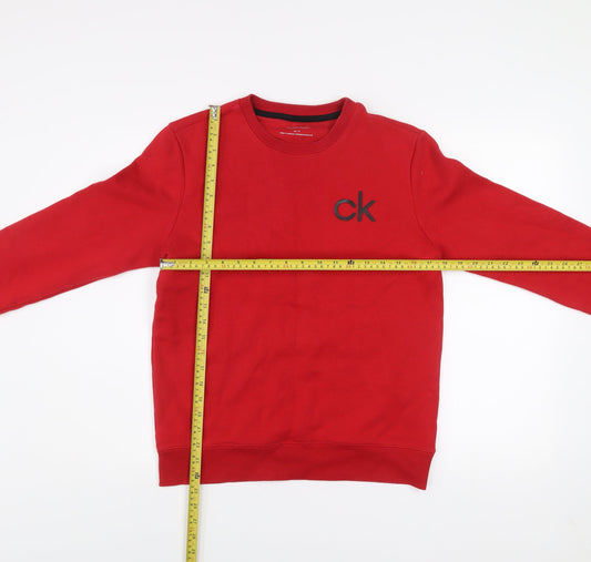Mens UK Size XS Calvin Klein Red Pullover Sweatshirt