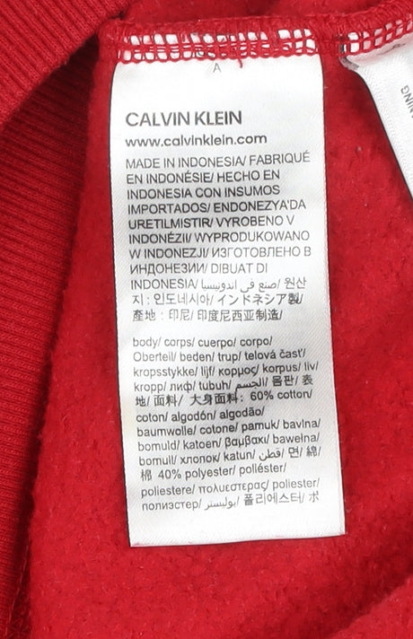Mens UK Size XS Calvin Klein Red Pullover Sweatshirt