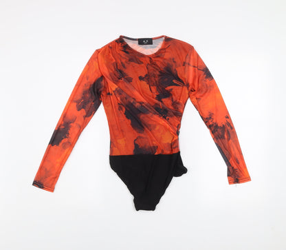 AX Paris Women's Multicoloured Mesh Long Sleeve Bodysuit Size 8