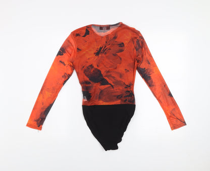 AX Paris Women's Multicoloured Mesh Long Sleeve Bodysuit Size 8