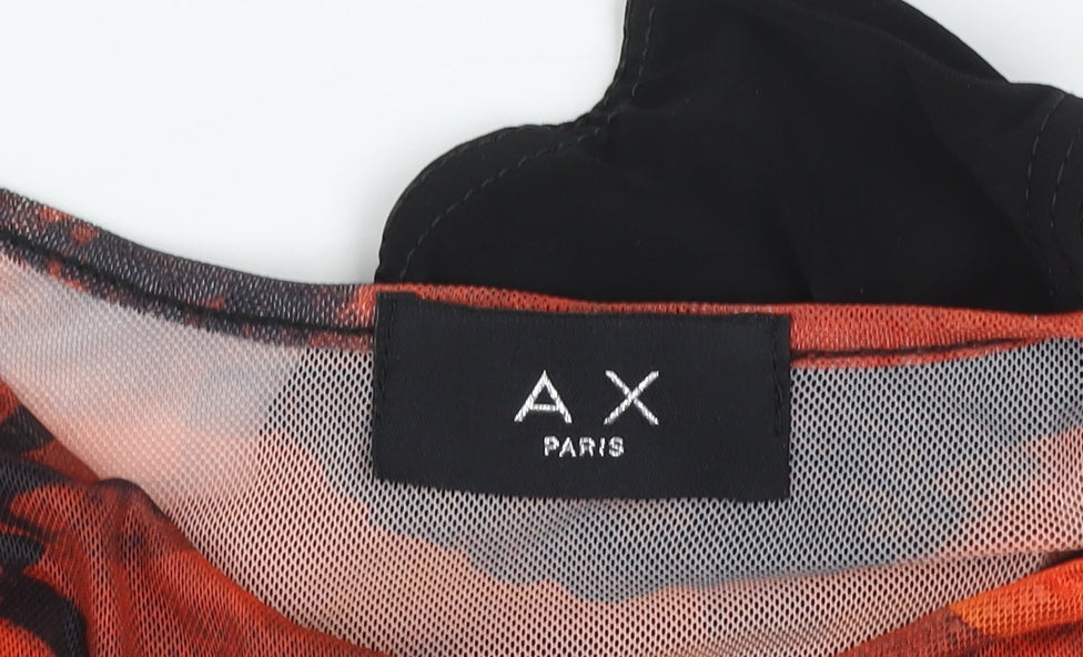 AX Paris Women's Multicoloured Mesh Long Sleeve Bodysuit Size 8