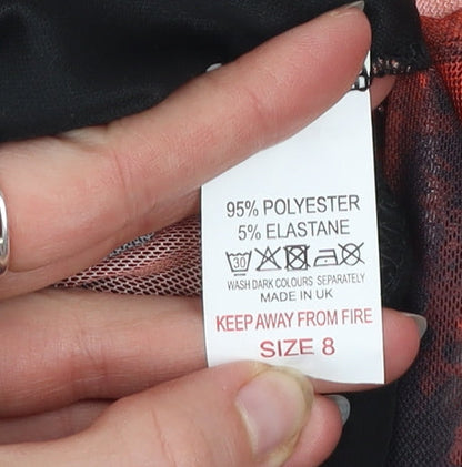 AX Paris Women's Multicoloured Mesh Long Sleeve Bodysuit Size 8