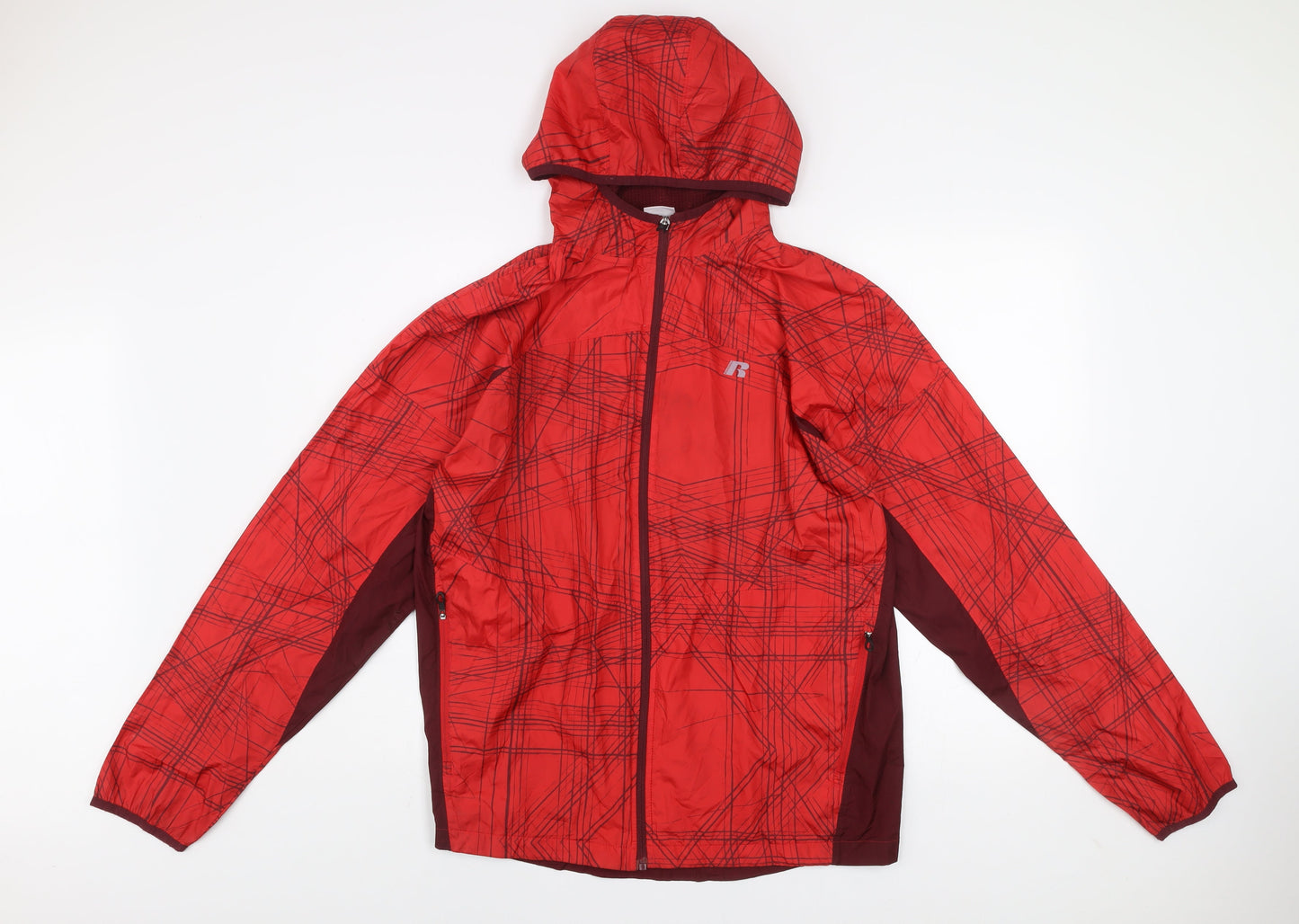 Mens UK Size M Russell Red Windbreaker Coat
