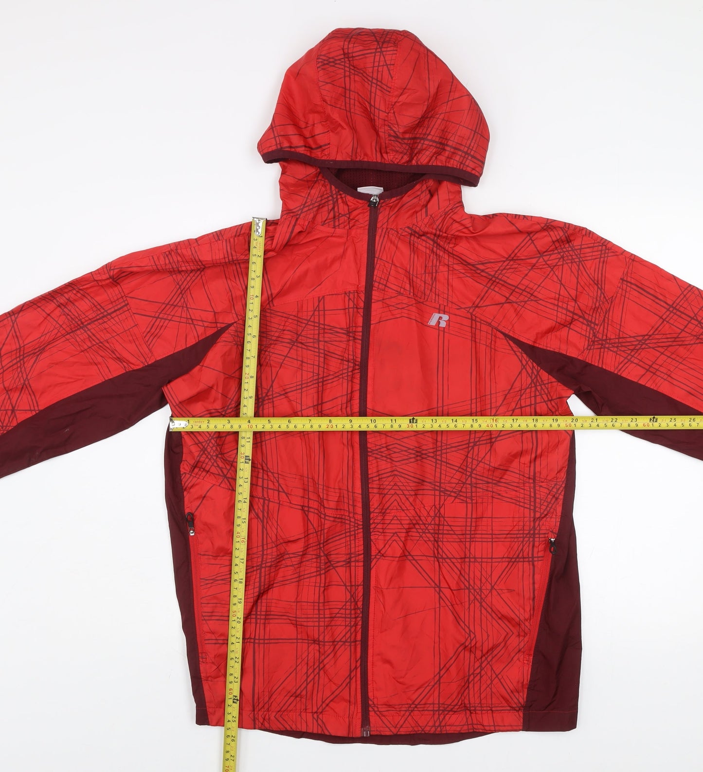 Mens UK Size M Russell Red Windbreaker Coat