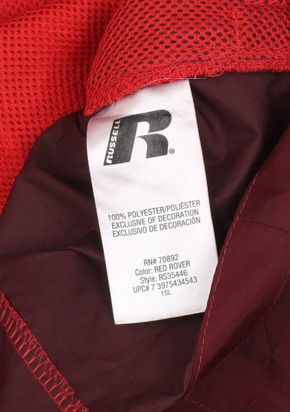 Mens UK Size M Russell Red Windbreaker Coat