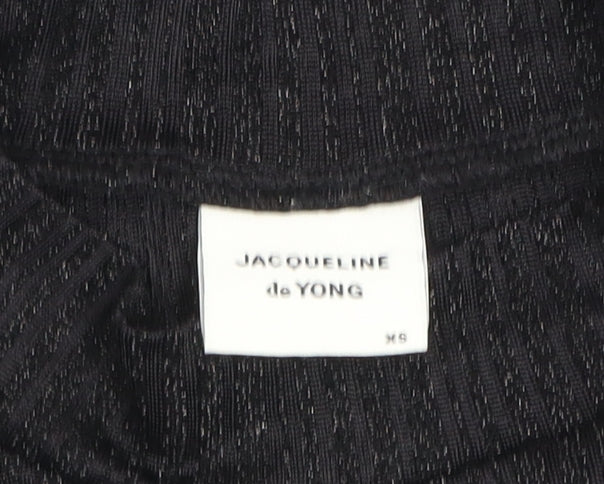 Womens UK Size XS Jacqueline de Yong Black Basic T-Shirt