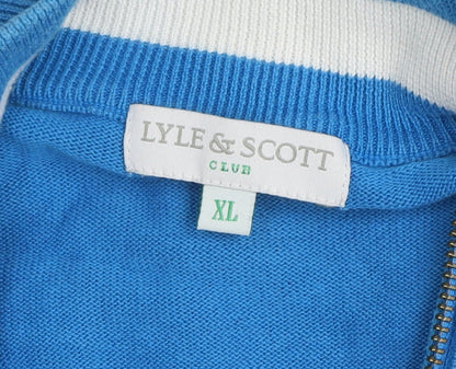 Lyle & Scott Men’s Blue XL Half Zip Cotton Golf Jumper