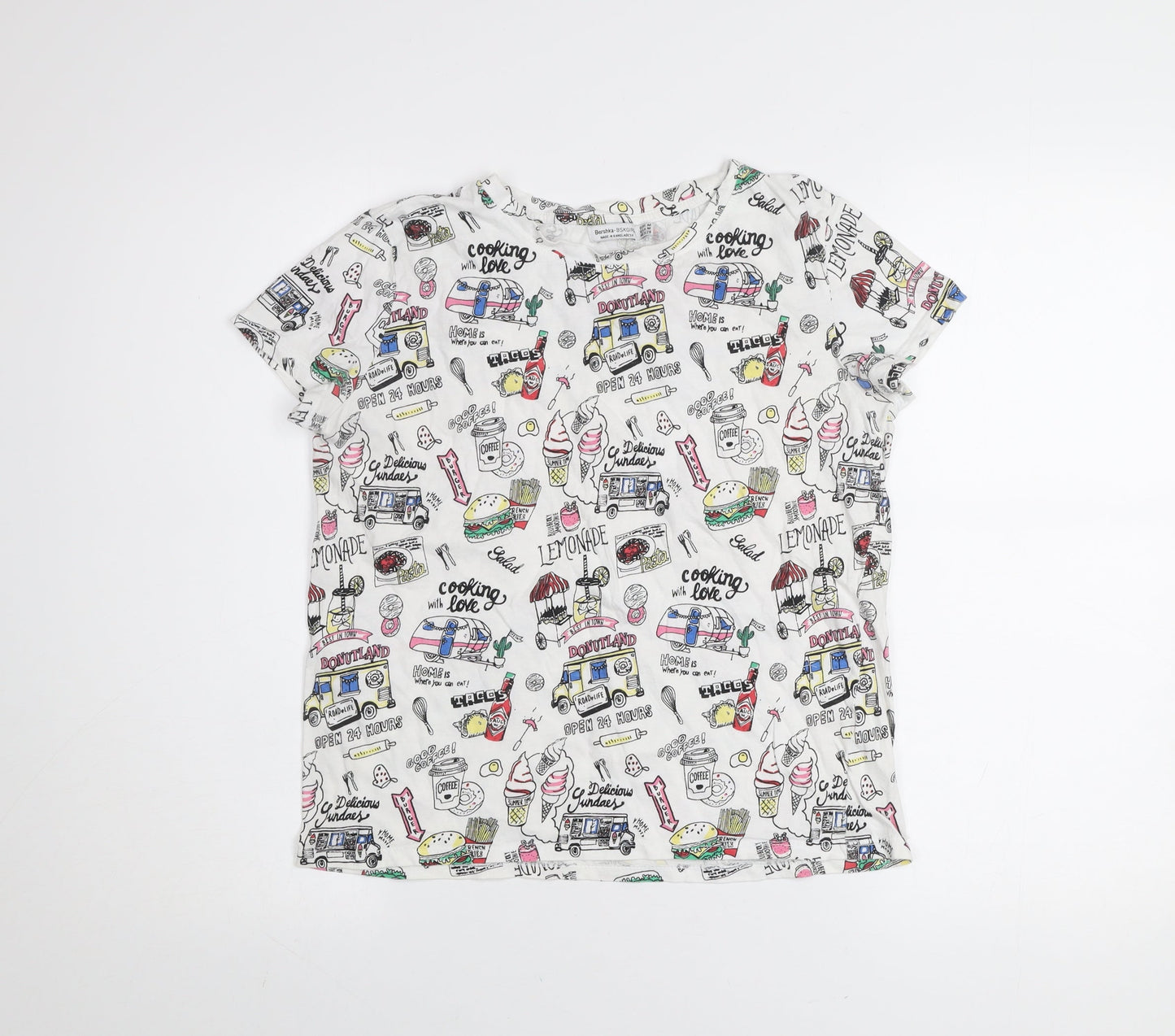 Girls UK Size 12 Years Bershka Multicoloured Basic T-Shirt