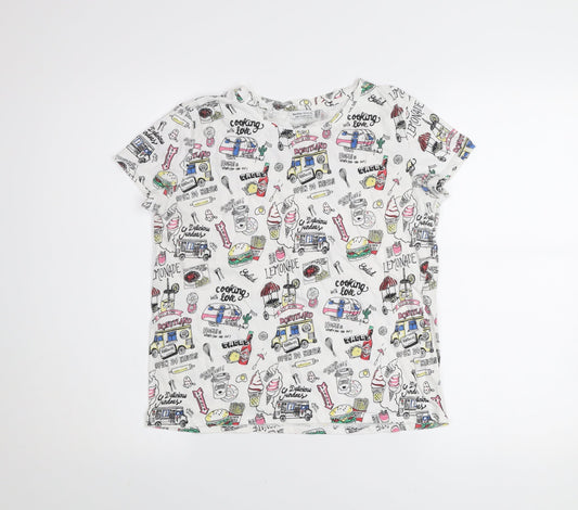 Girls UK Size 12 Years Bershka Multicoloured Basic T-Shirt
