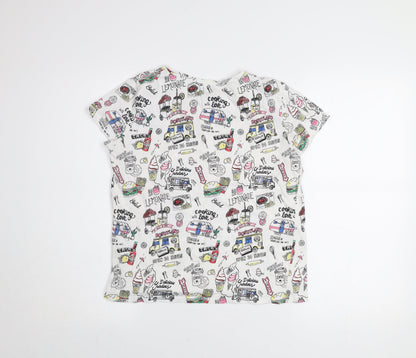 Girls UK Size 12 Years Bershka Multicoloured Basic T-Shirt