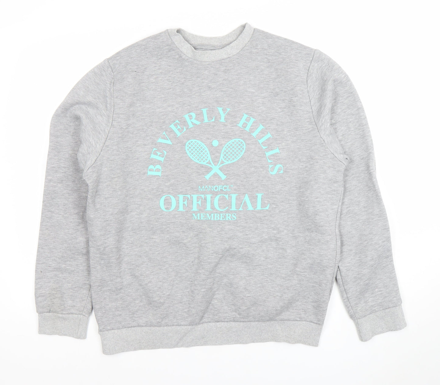 Mens UK Size M BoohooMAN Grey Pullover Sweatshirt