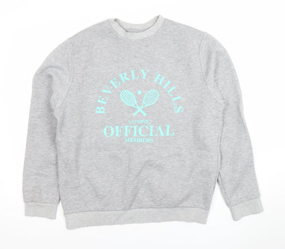 Mens UK Size M BoohooMAN Grey Pullover Sweatshirt