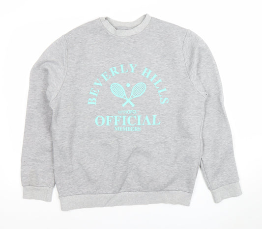 Mens UK Size M BoohooMAN Grey Pullover Sweatshirt