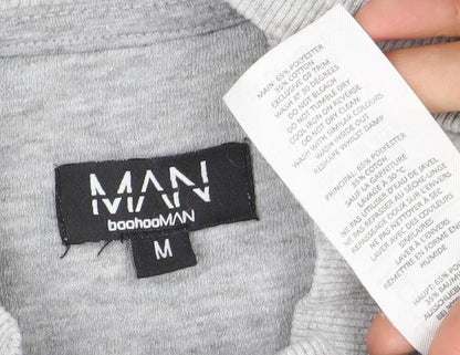Mens UK Size M BoohooMAN Grey Pullover Sweatshirt