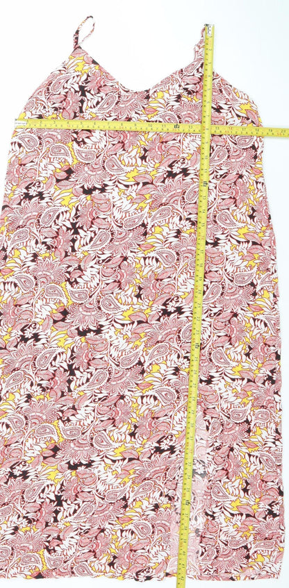 Marks and Spencer Womens Multicoloured Paisley Slip Dress Size 16