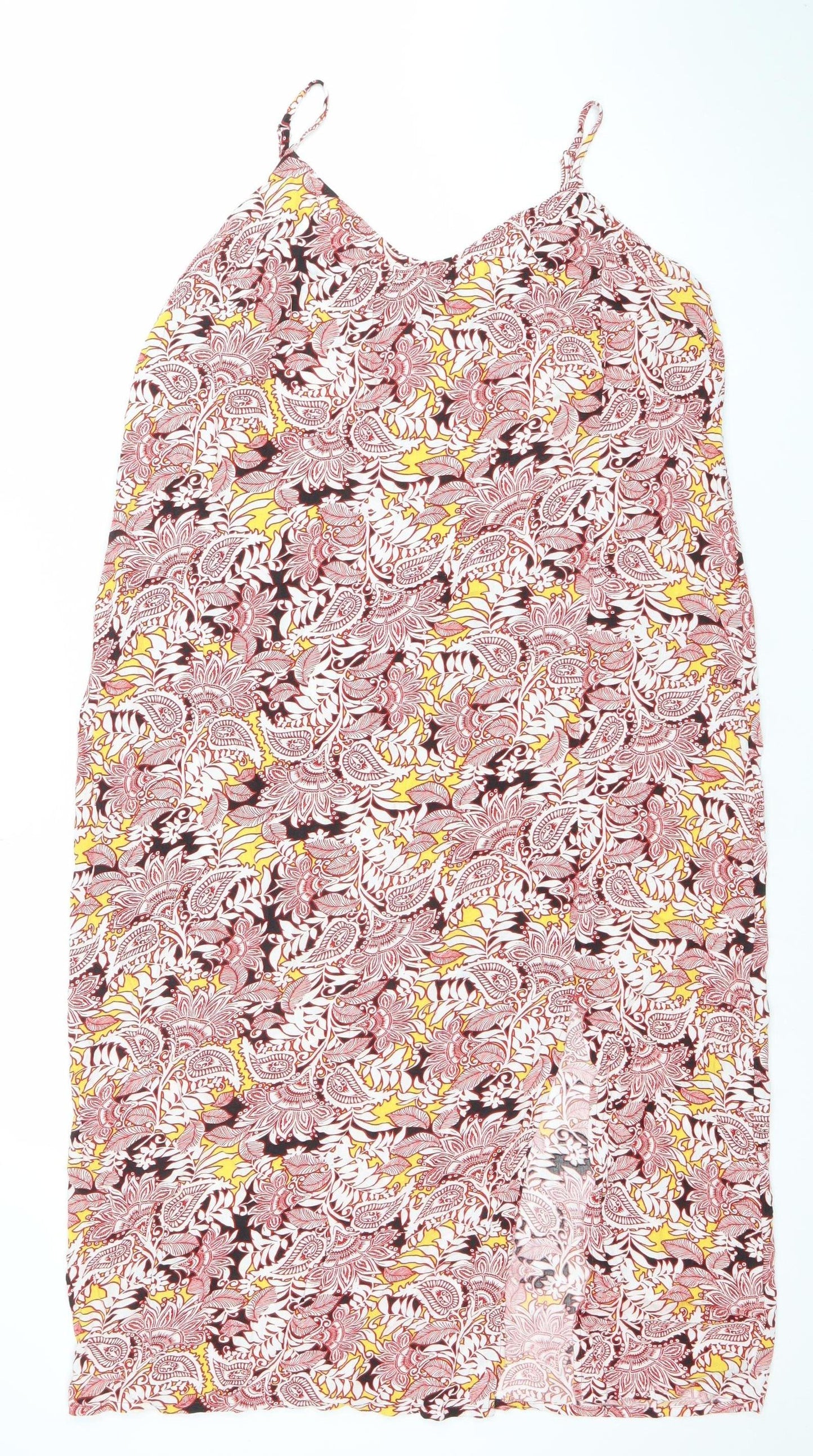 Marks and Spencer Womens Multicoloured Paisley Slip Dress Size 16