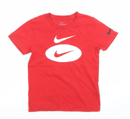Boys UK Size 6-7 Years Nike Red Basic T-Shirt