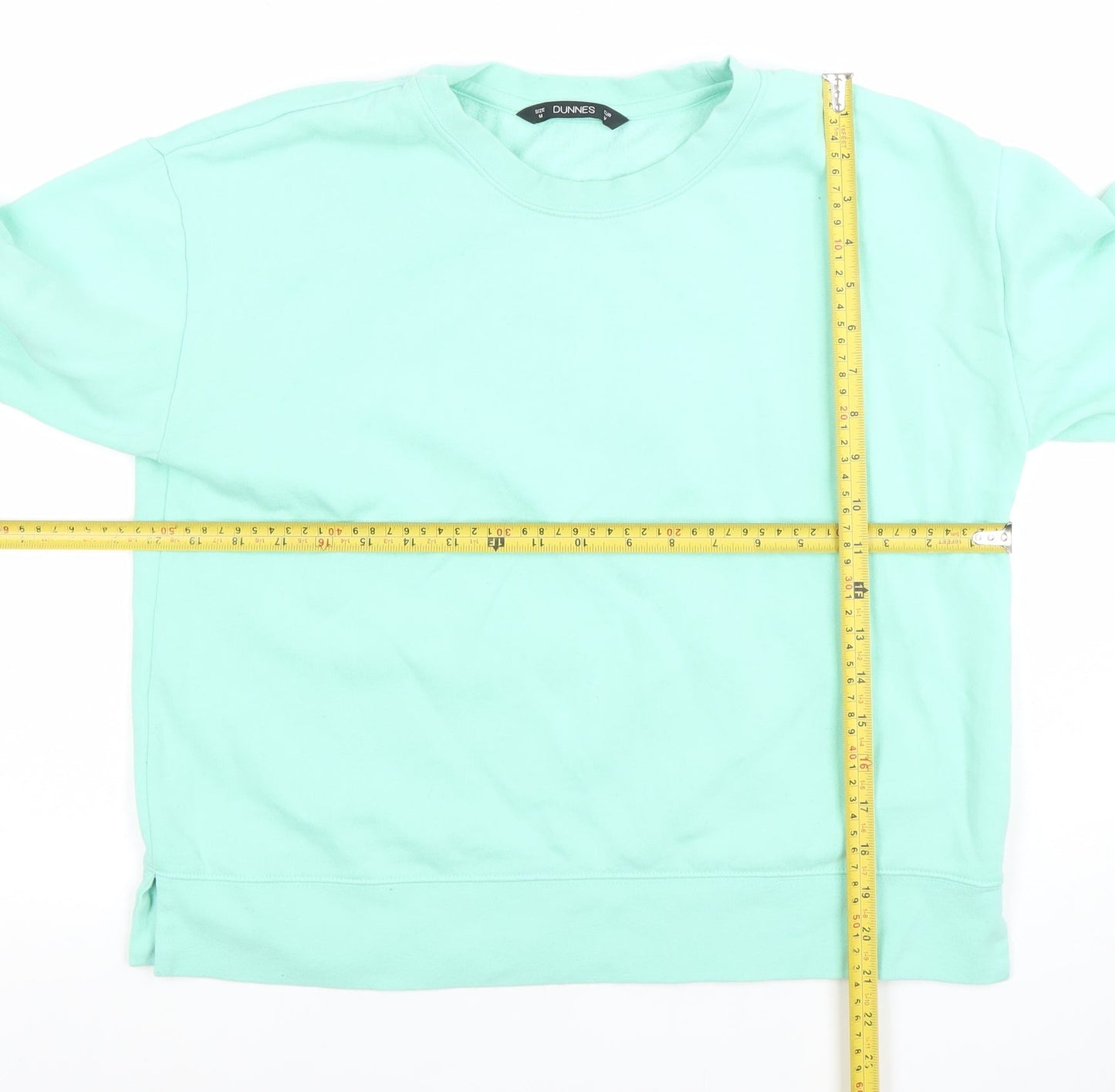 Dunnes Women Mint Green Crew Neck Pullover Sweatshirt Size M