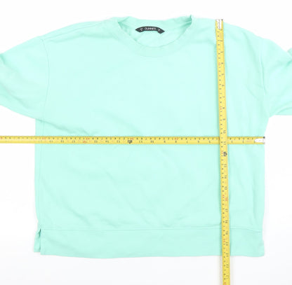 Dunnes Women Mint Green Crew Neck Pullover Sweatshirt Size M