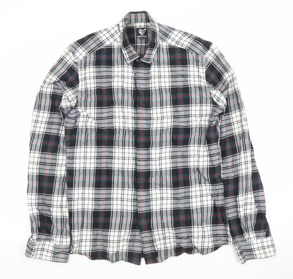 Etnies Limited Men Black Grey Plaid Button-Up Cotton Shirt M