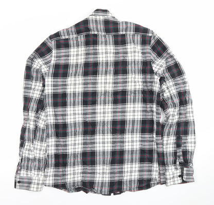 Etnies Limited Men Black Grey Plaid Button-Up Cotton Shirt M