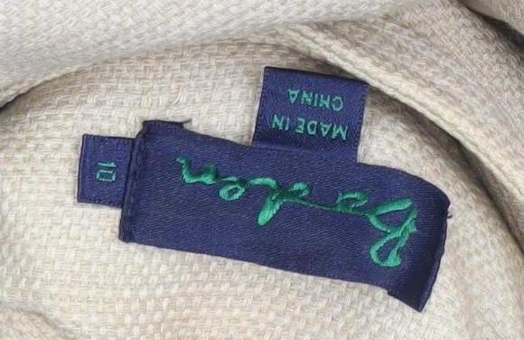 Boden Womens Beige Cotton Mid-Length 3/4 Sleeve Coat UK 8